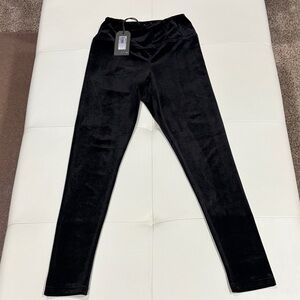 All Saints Black Velvet Leggings
